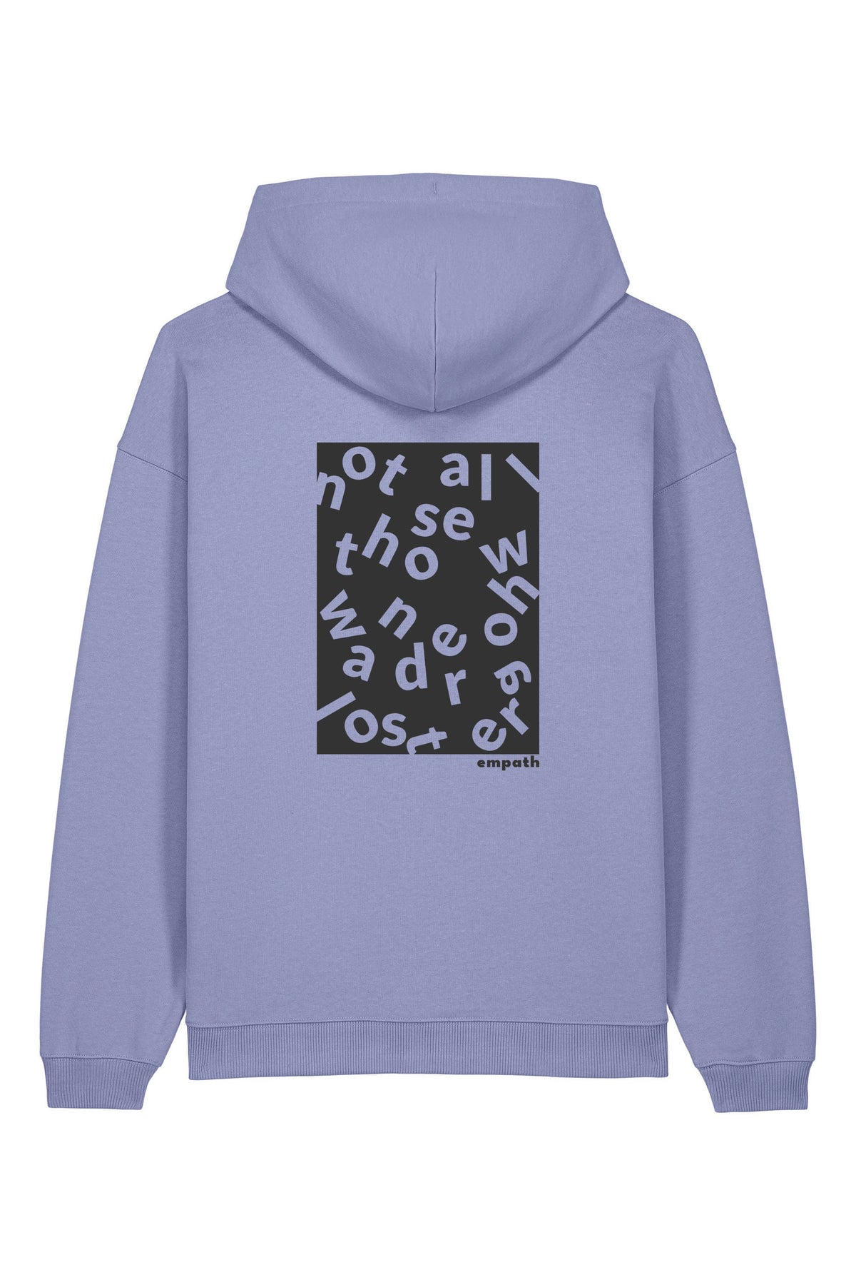 Hanorac oversized unisex Slam, print Not all those who wander are lost, Violet - spate