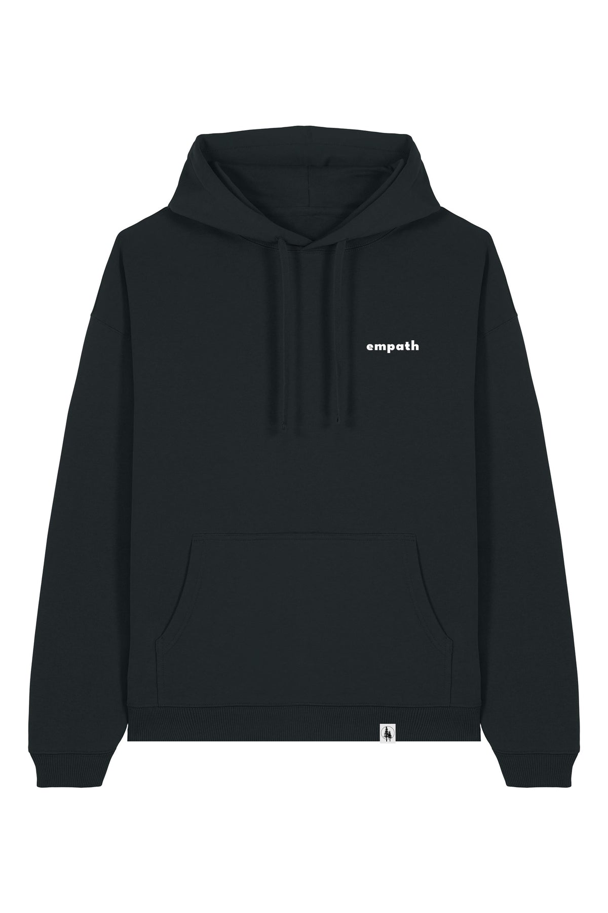Hanorac oversized unisex Slam, print Not all those who wander are lost, Negru - față