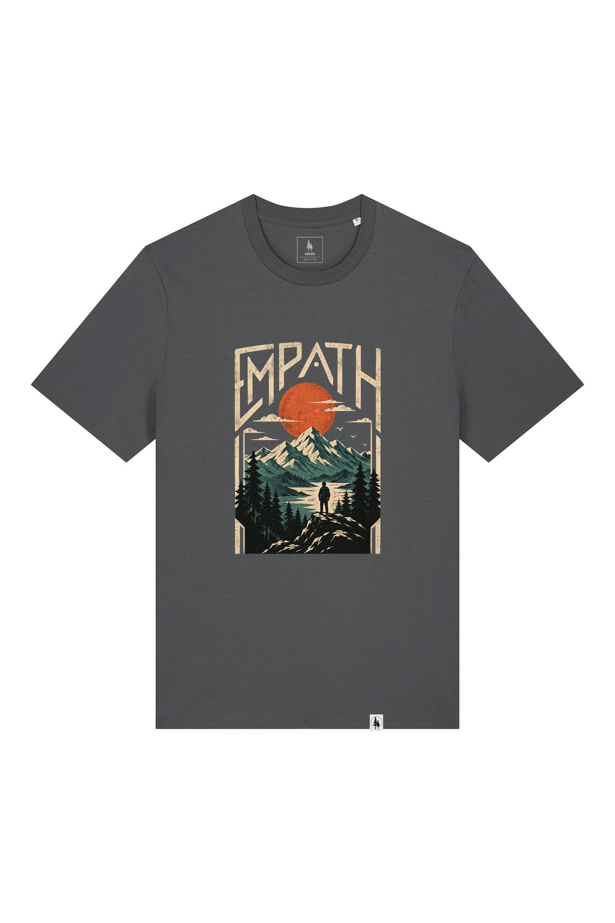 Tricou unisex Sting, print Explorer, Anthracite - față