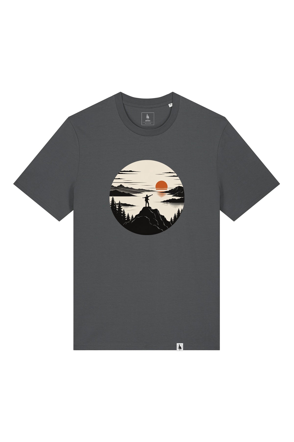 Tricou unisex Sting, print Explore more, Anthracite - față