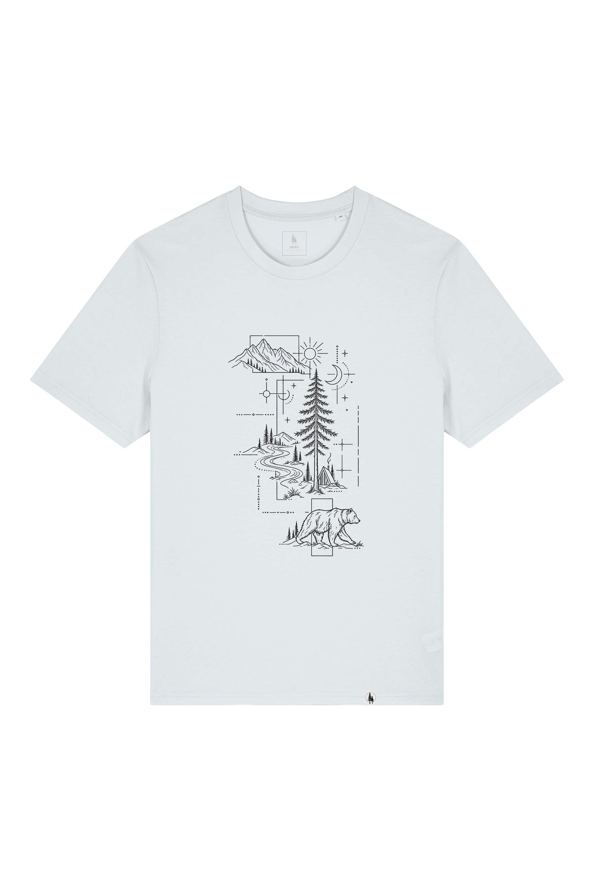 Tricou unisex Sting, print Line art nature, Blue Ice - față