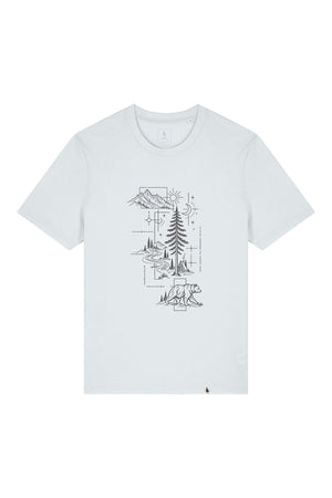 Tricou unisex Sting, print Line art nature, Blue Ice - față