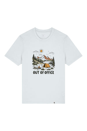 Tricou unisex Sting, print Out of Office, Blue Ice - față
