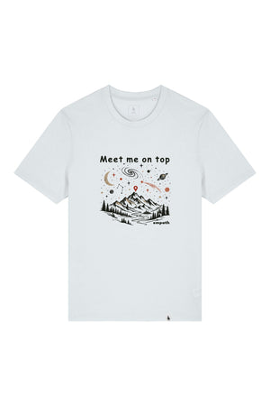 Tricou unisex Sting, print Meet me on top, Blue Ice - față