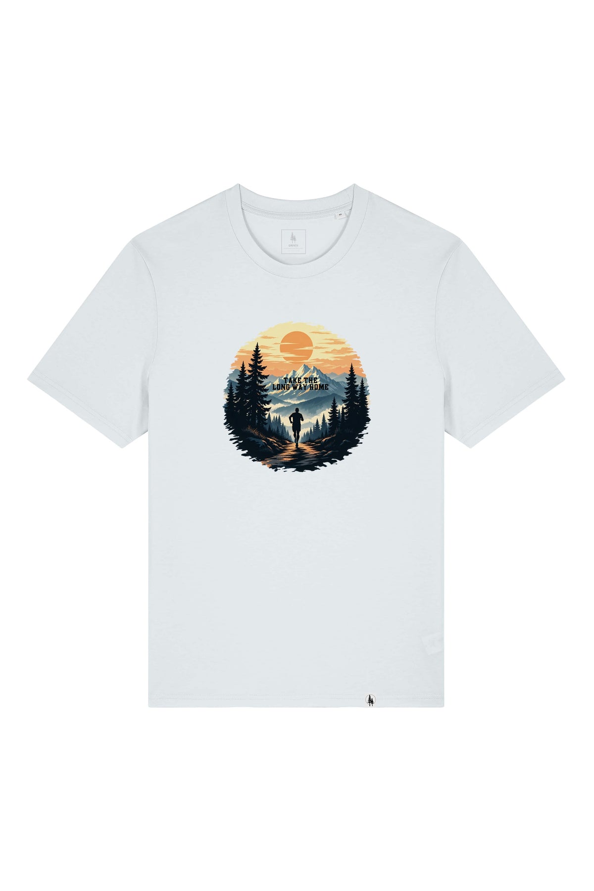 Tricou unisex Sting, print Long way, Blue Ice - față