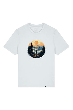 Tricou unisex Sting, print Long way, Blue Ice - față