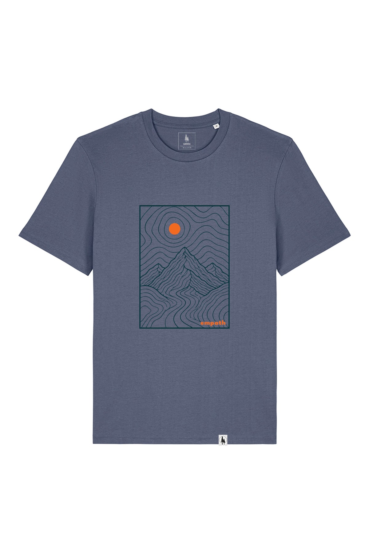 Tricou unisex Sting, print Horizons line art, Blue Grey - față