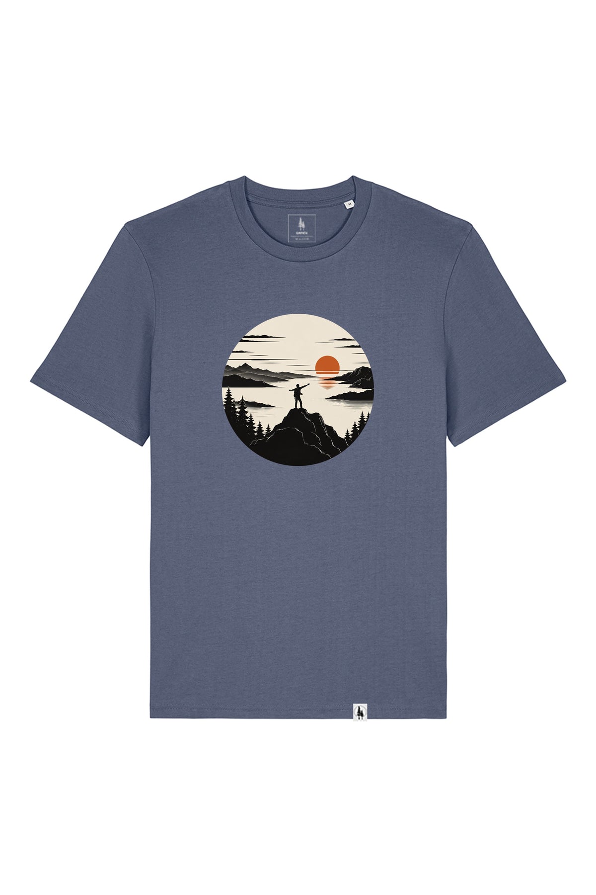 Tricou unisex Sting, print Explore more, Blue Grey - față
