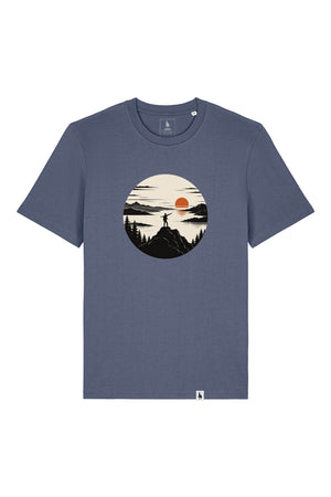 Tricou unisex Sting, print Explore more, Blue Grey - față