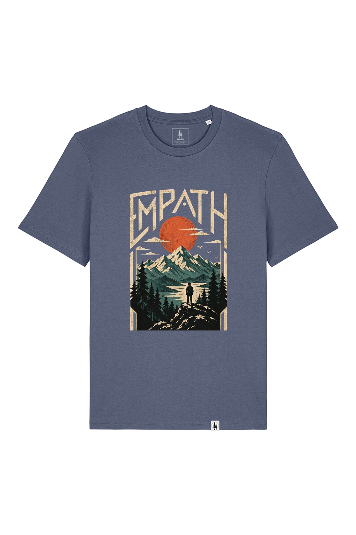 Tricou unisex Sting, print Explorer, Blue Grey - față
