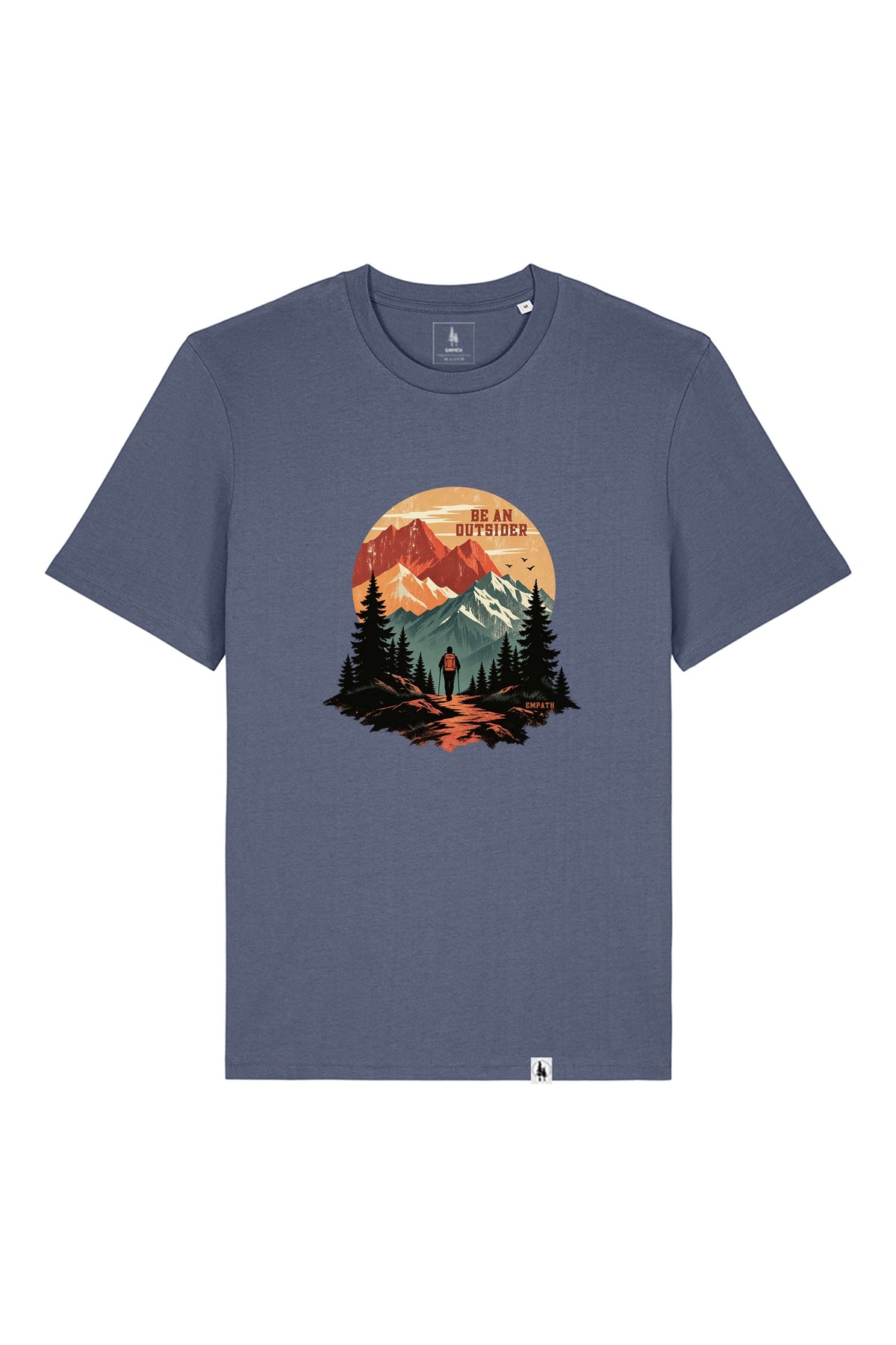 Tricou unisex Sting, print Be an outsider, Blue Grey - față
