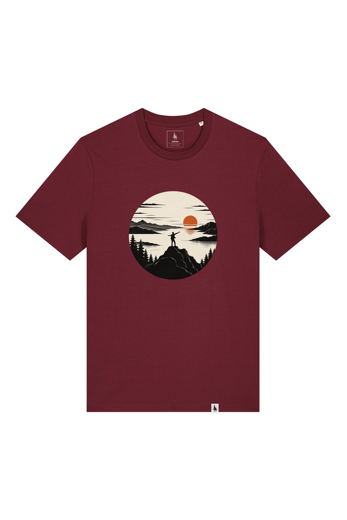 Tricou unisex Sting, print Explore more, Burgundy - față