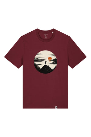 Tricou unisex Sting, print Explore more, Burgundy - față