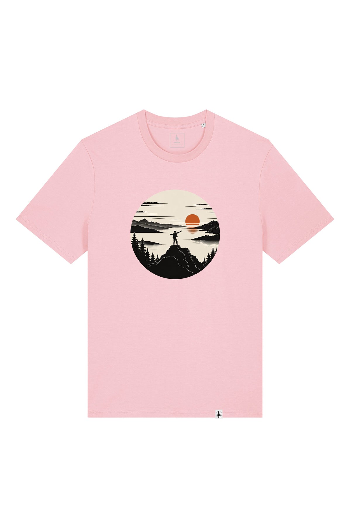 Tricou unisex Sting, print Explore more, Cotton Pink - față