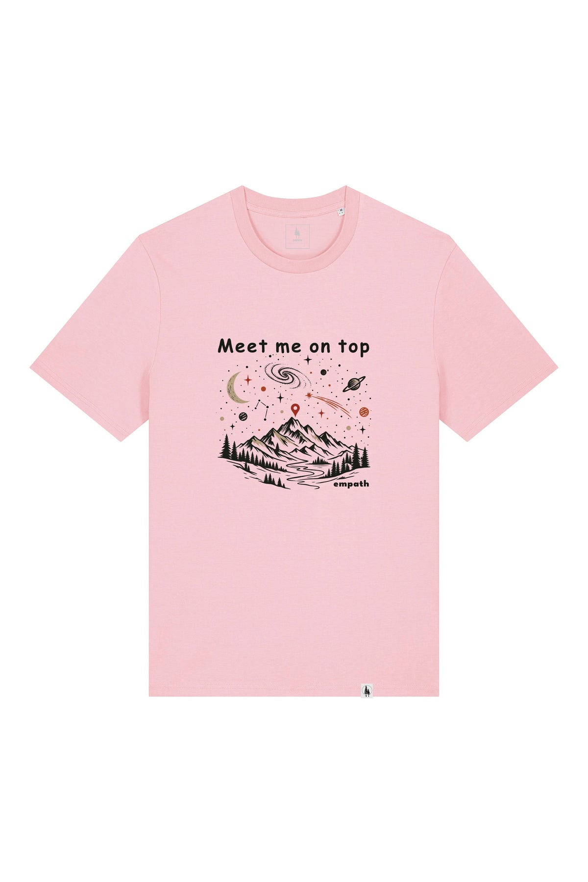 Tricou unisex Sting, print Meet me on top, Cotton Pink - față