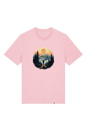 Tricou unisex Sting, print Long way, Cotton Pink - față