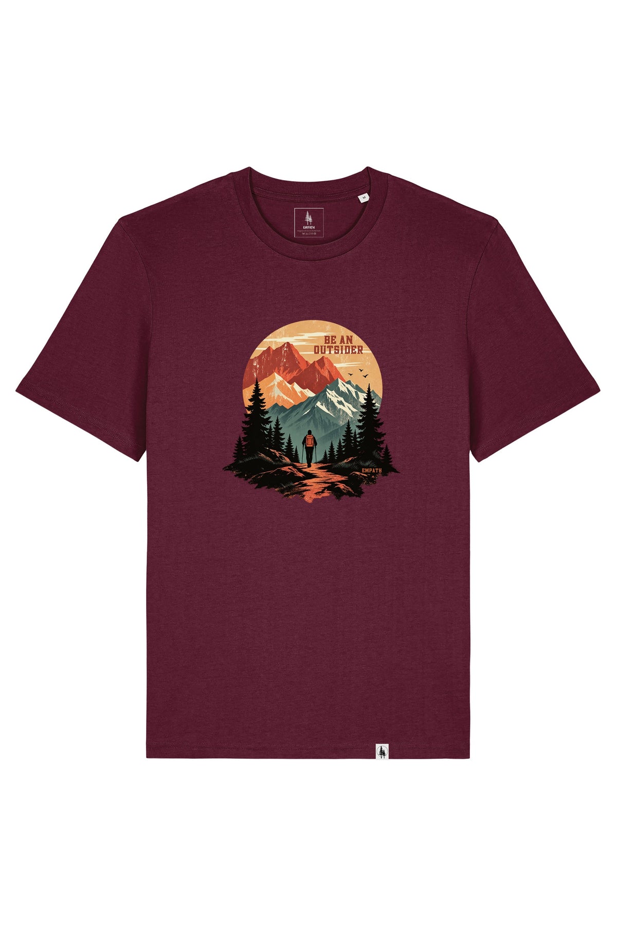 Tricou unisex Sting, print Be an outsider, Deep Plum - față