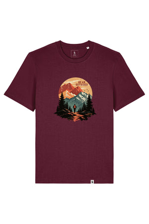 Tricou unisex Sting, print Be an outsider, Deep Plum - față
