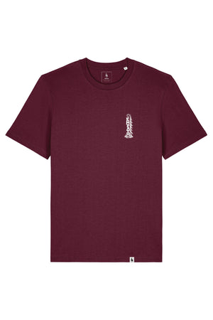 Tricou unisex Sting, print Pine, Deep Plum - față