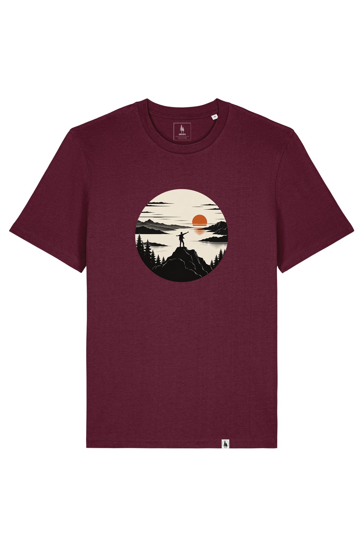 Tricou unisex Sting, print Explore more, Deep Plum - față