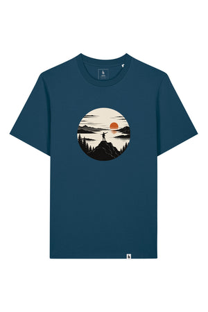 Tricou unisex Sting, print Explore more, Deep Teal - față