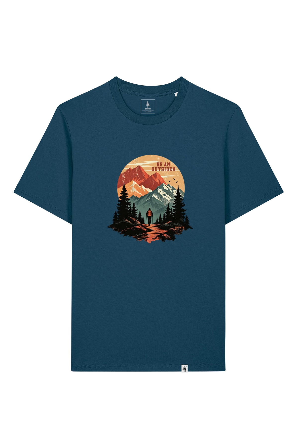 Tricou unisex Sting, print Be an outsider, Deep Teal - față