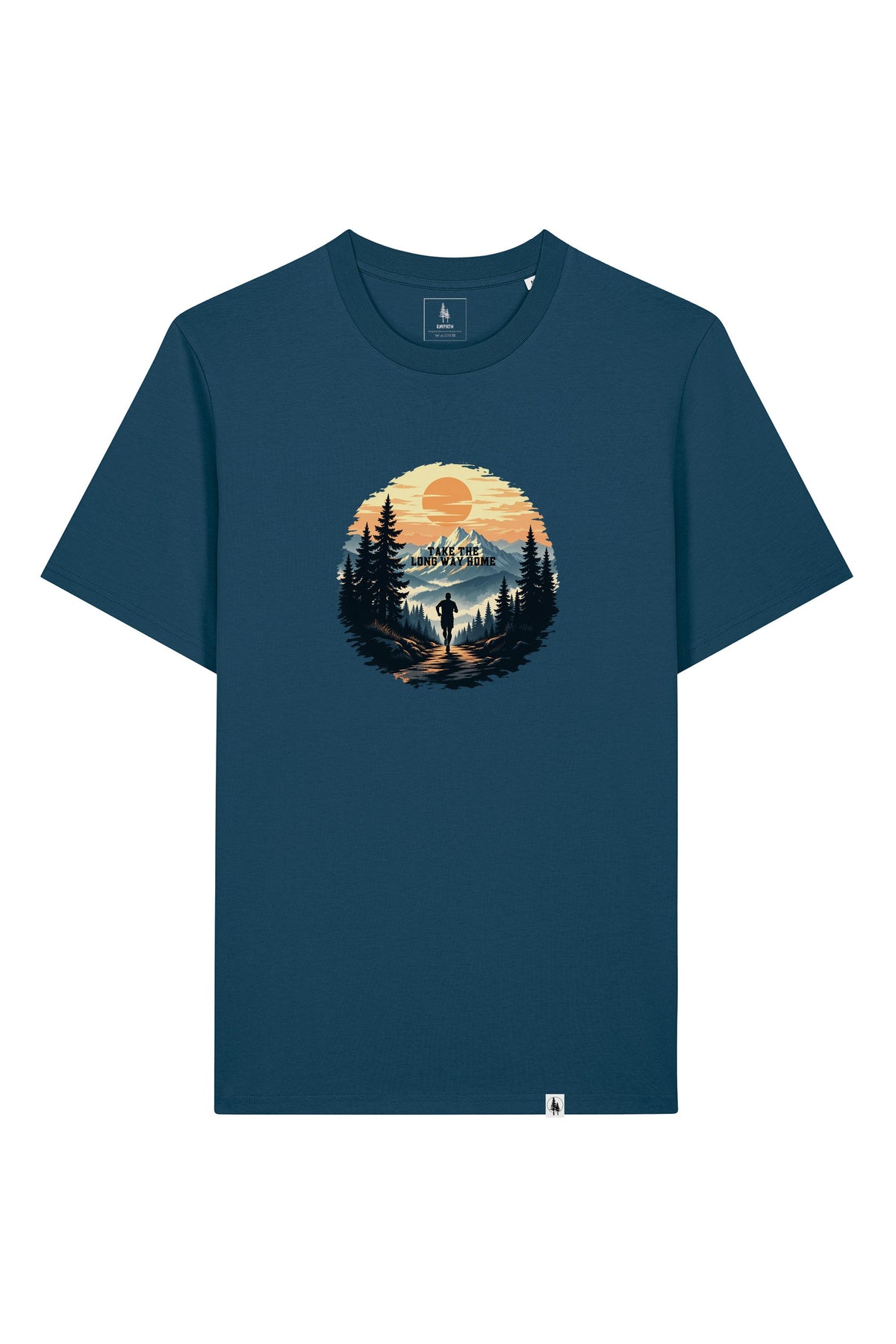 Tricou unisex Sting, print Long way, Deep Teal - față