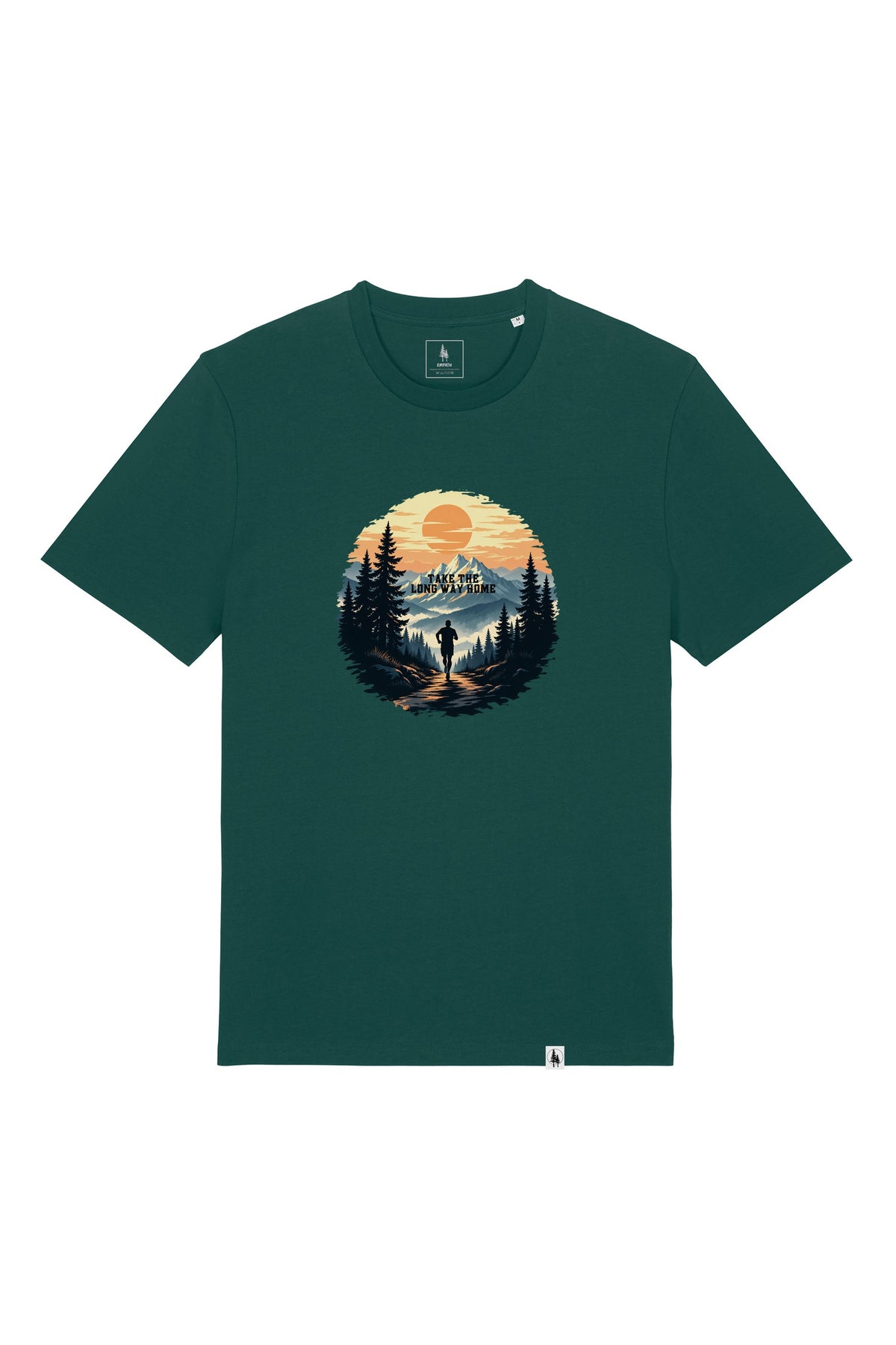 Tricou unisex Sting, print Long way, Glazed Green - față