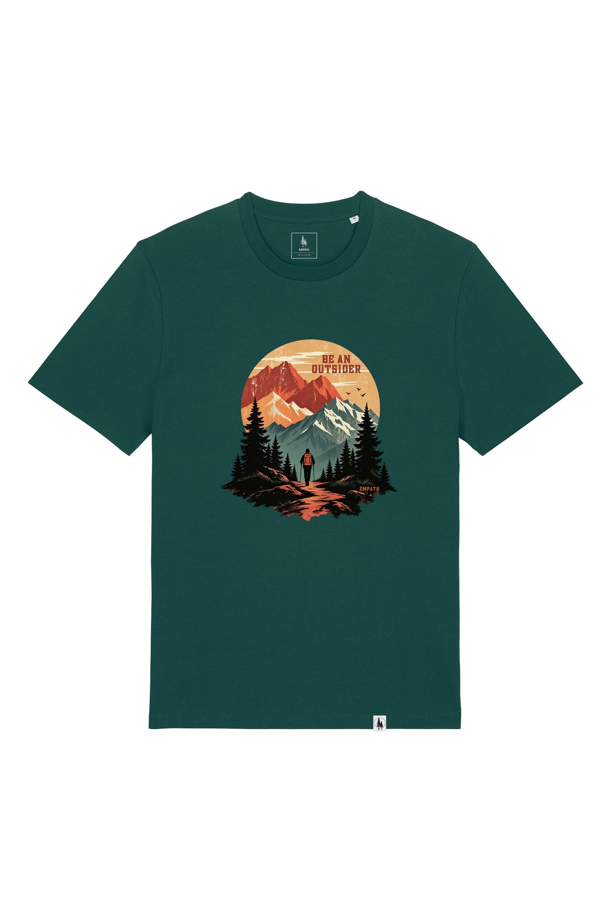 Tricou unisex Sting, print Be an outsider, Glazed Green - față