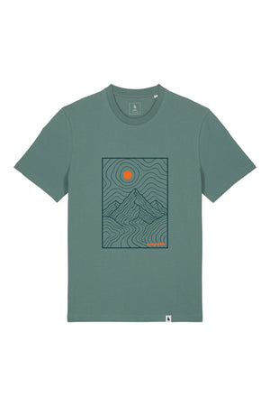 Tricou unisex Sting, print Horizons line art, Green Bay - față