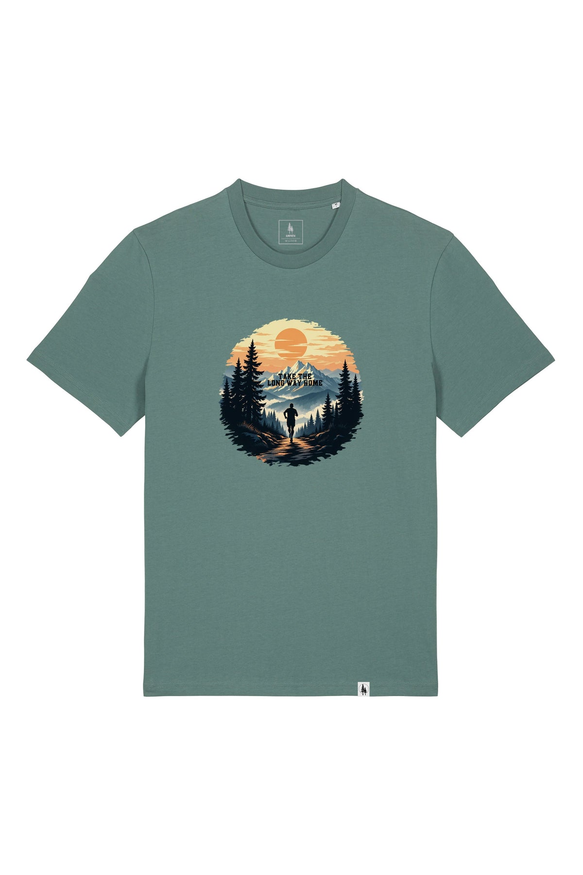 Tricou unisex Sting, print Long way, Green Bay - față