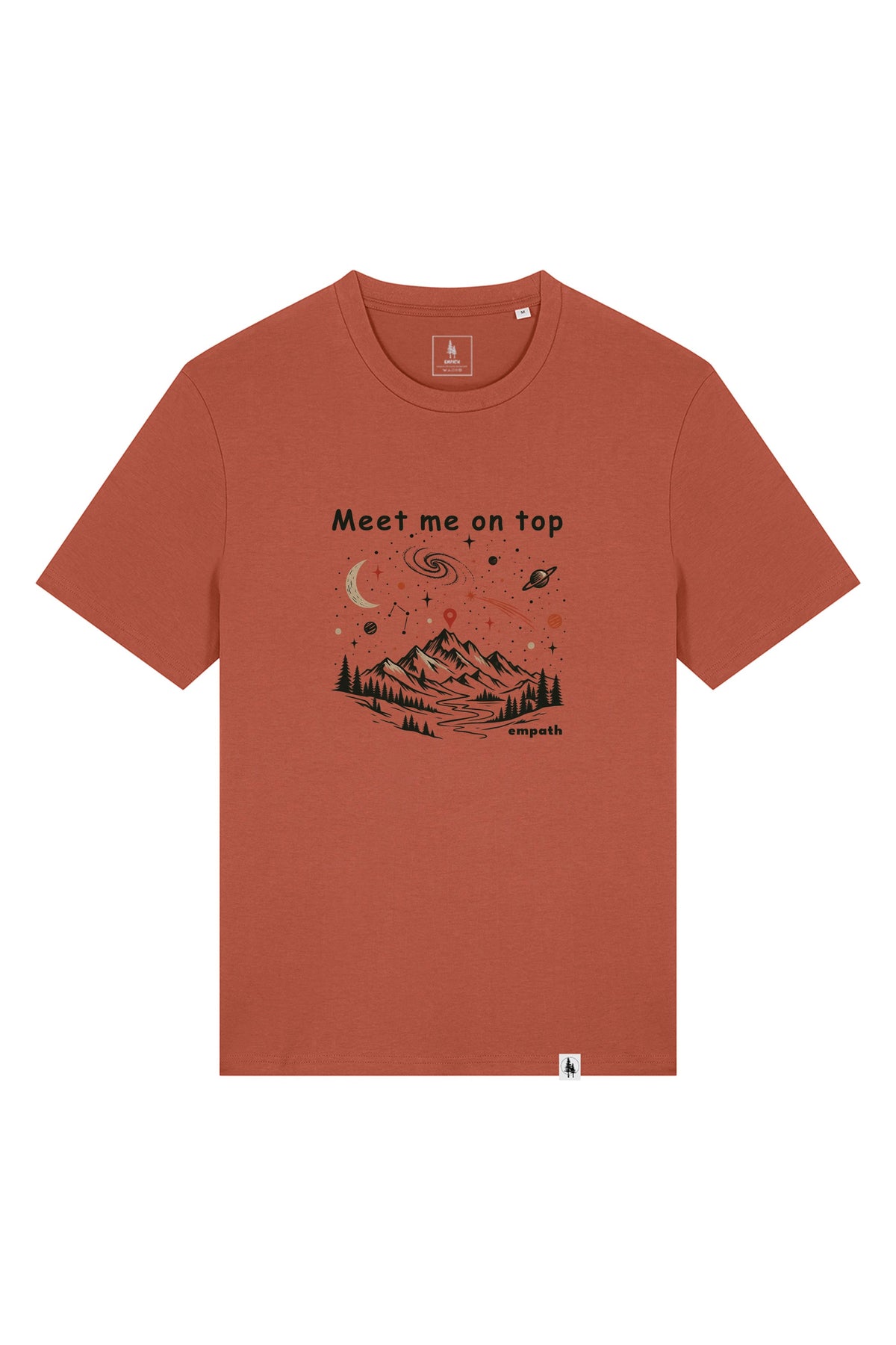 Tricou unisex Sting, print Meet me on top, Heritage Brown - față