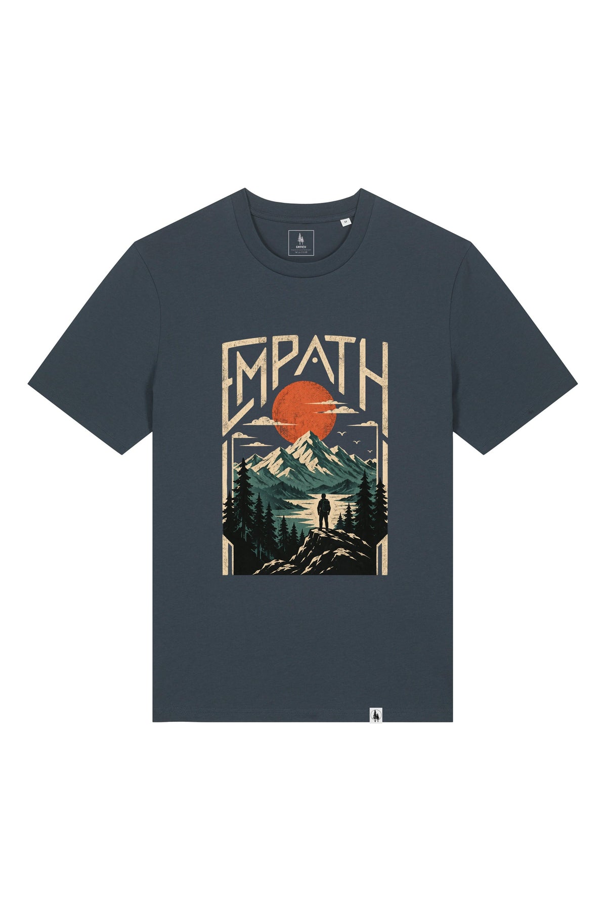 Tricou unisex Sting, print Explorer, India Ink Grey - față