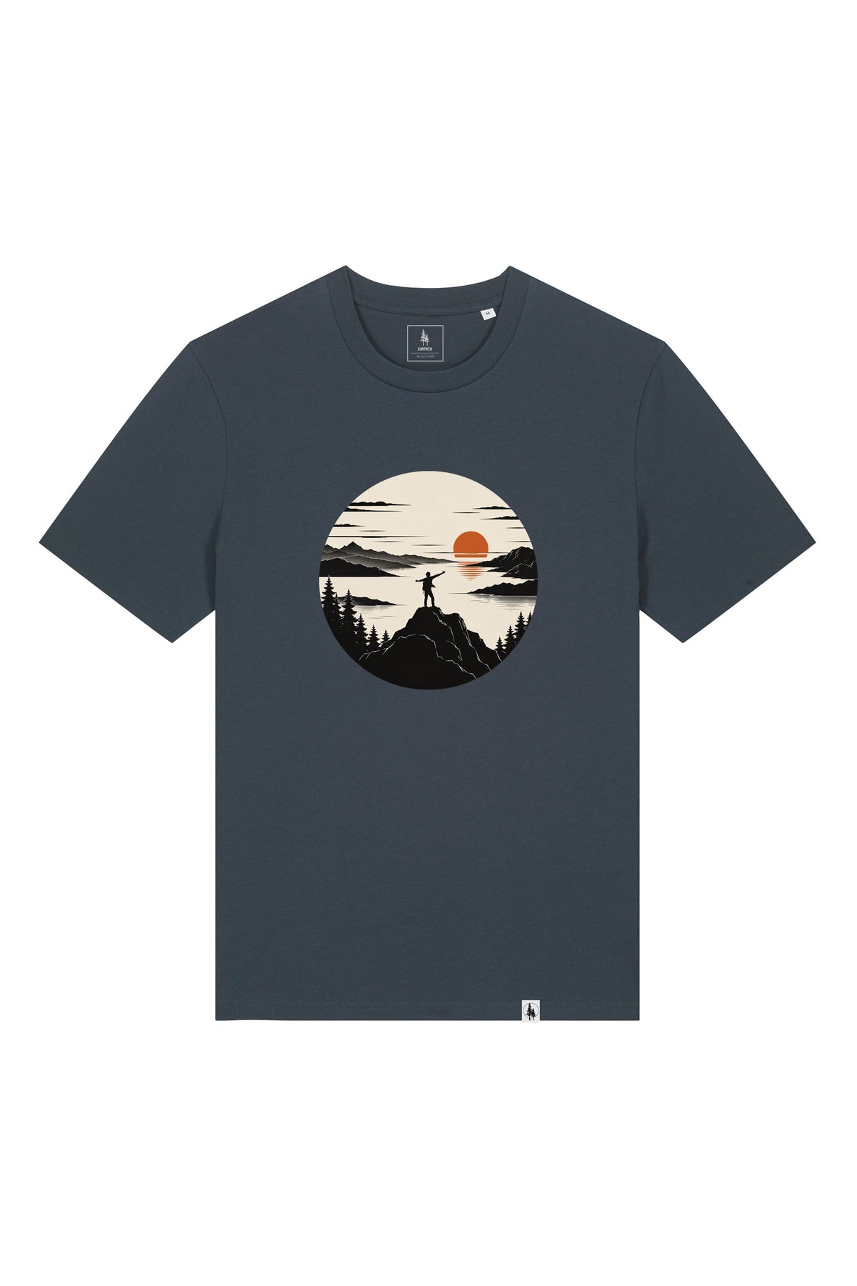 Tricou unisex Sting, print Explore more, India Ink Grey - față