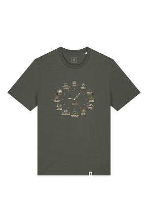 Tricou unisex Sting, print Time to, Khaki - față