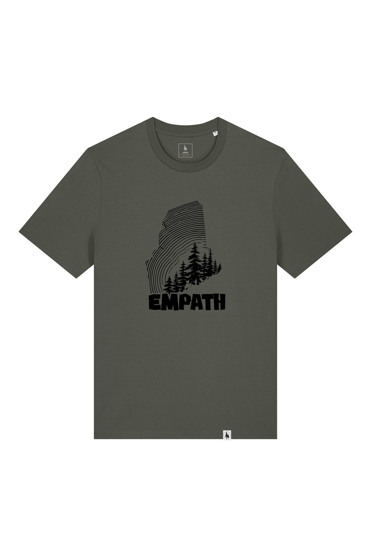 Tricou unisex Sting, print Wood, Khaki - față