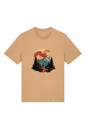 Tricou unisex Sting, print Be an outsider, Latte - față