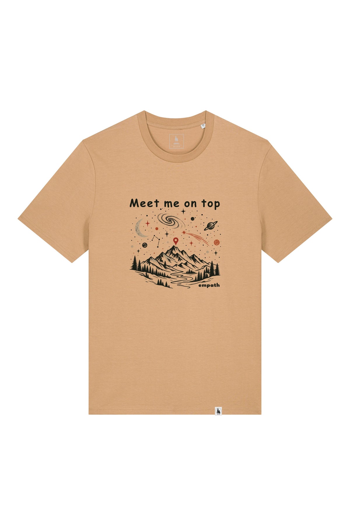 Tricou unisex Sting, print Meet me on top, Latte - față