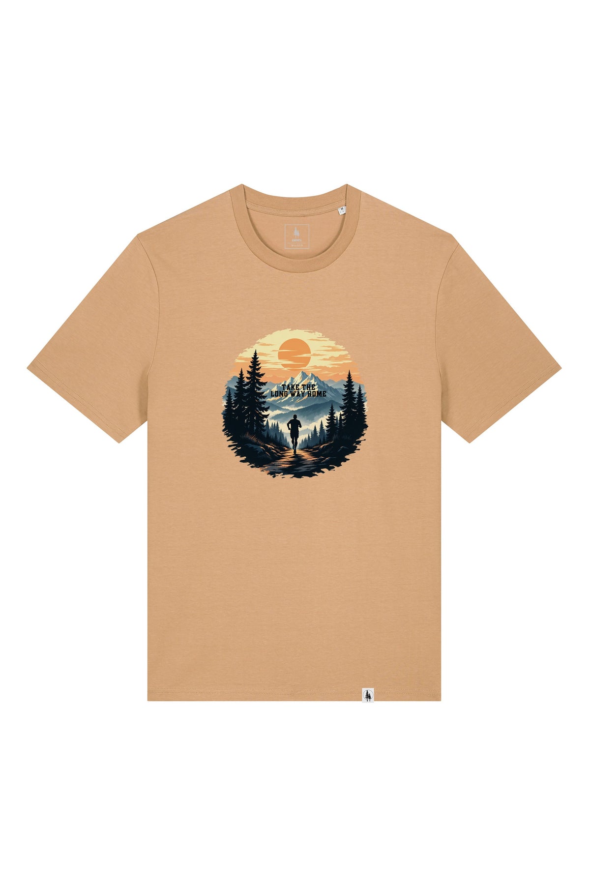 Tricou unisex Sting, print Long way, Latte - față