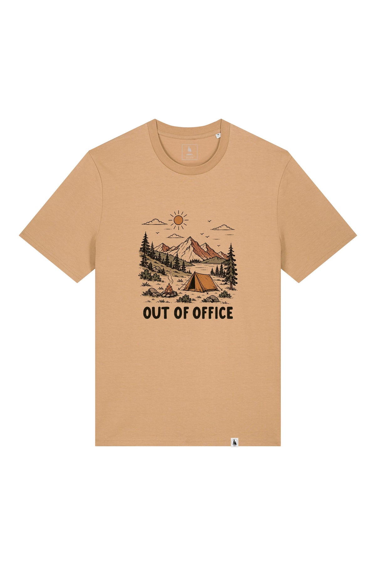Tricou unisex Sting, print Out of Office, Latte - față