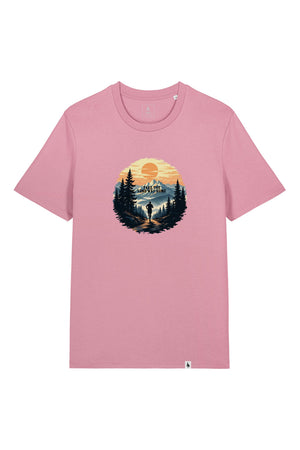 Tricou unisex Sting, print Long way, Lilac Petal - față