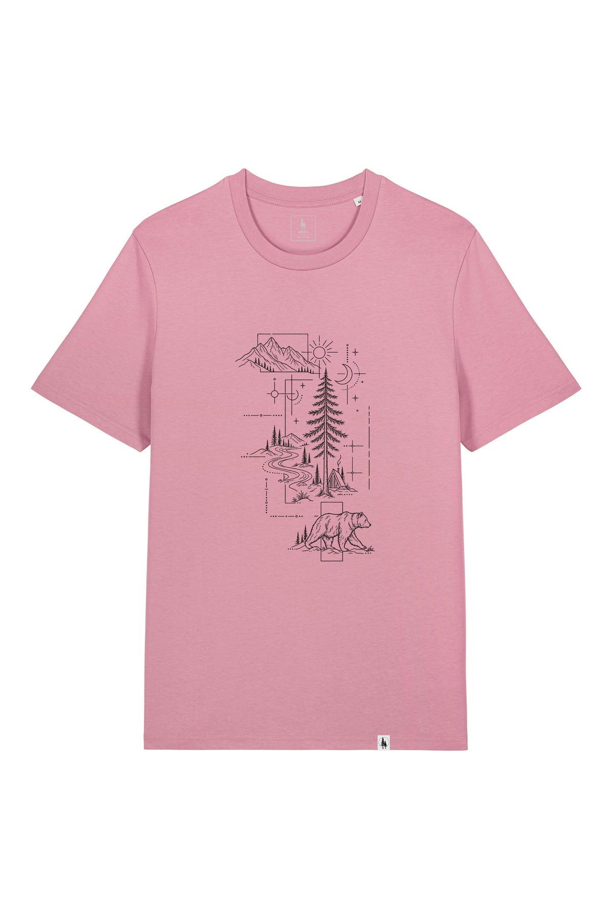 Tricou unisex Sting, print Line art nature, Lilac Petal - față