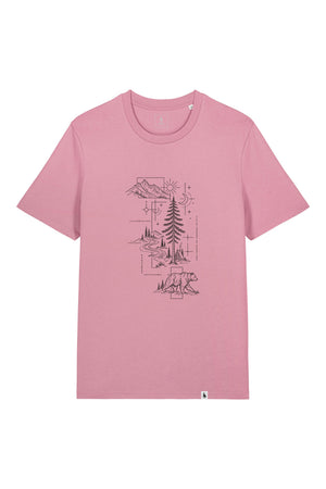 Tricou unisex Sting, print Line art nature, Lilac Petal - față