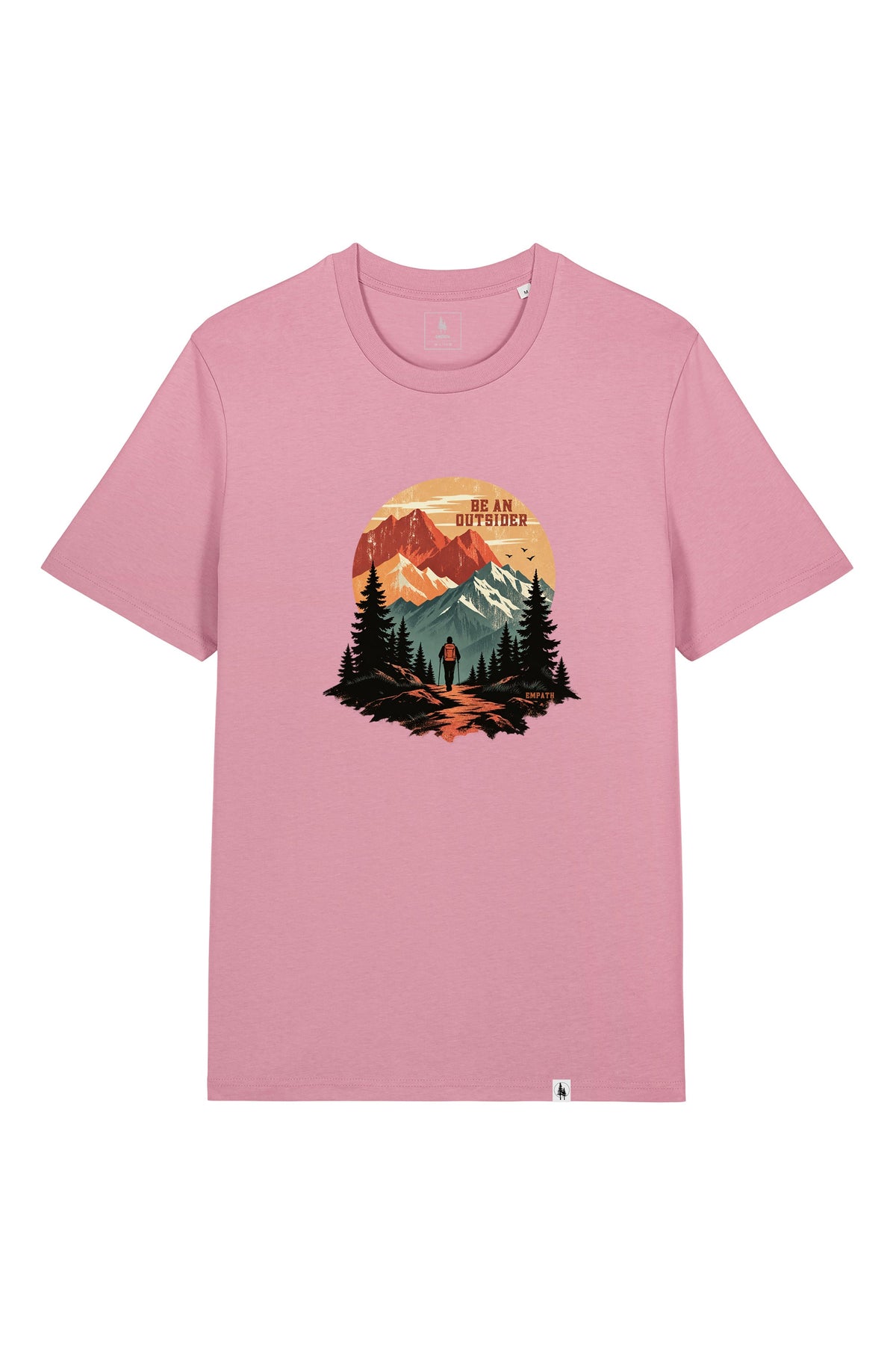 Tricou unisex Sting, print Be an outsider, Lilac Petal - față