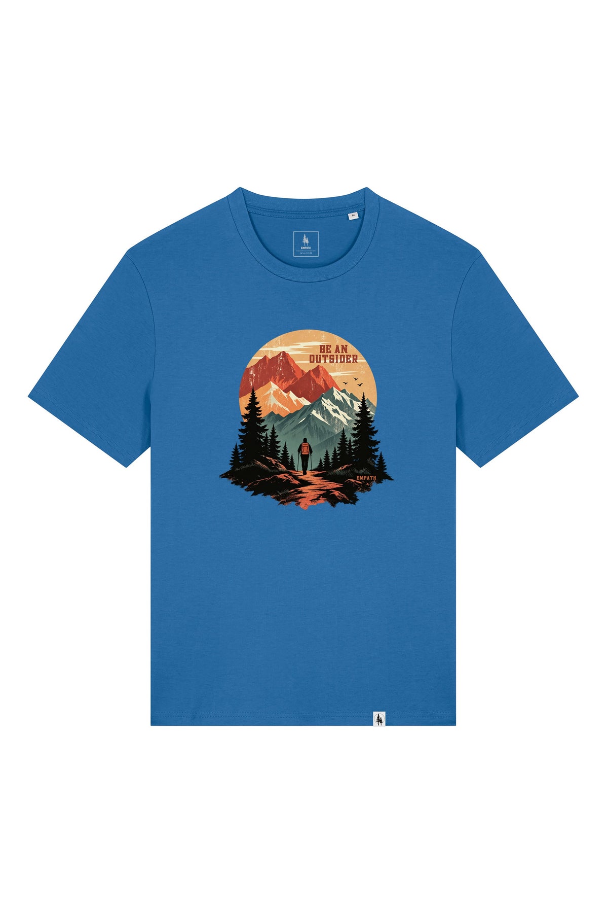 Tricou unisex Sting, print Be an outsider, Mindful Blue - față