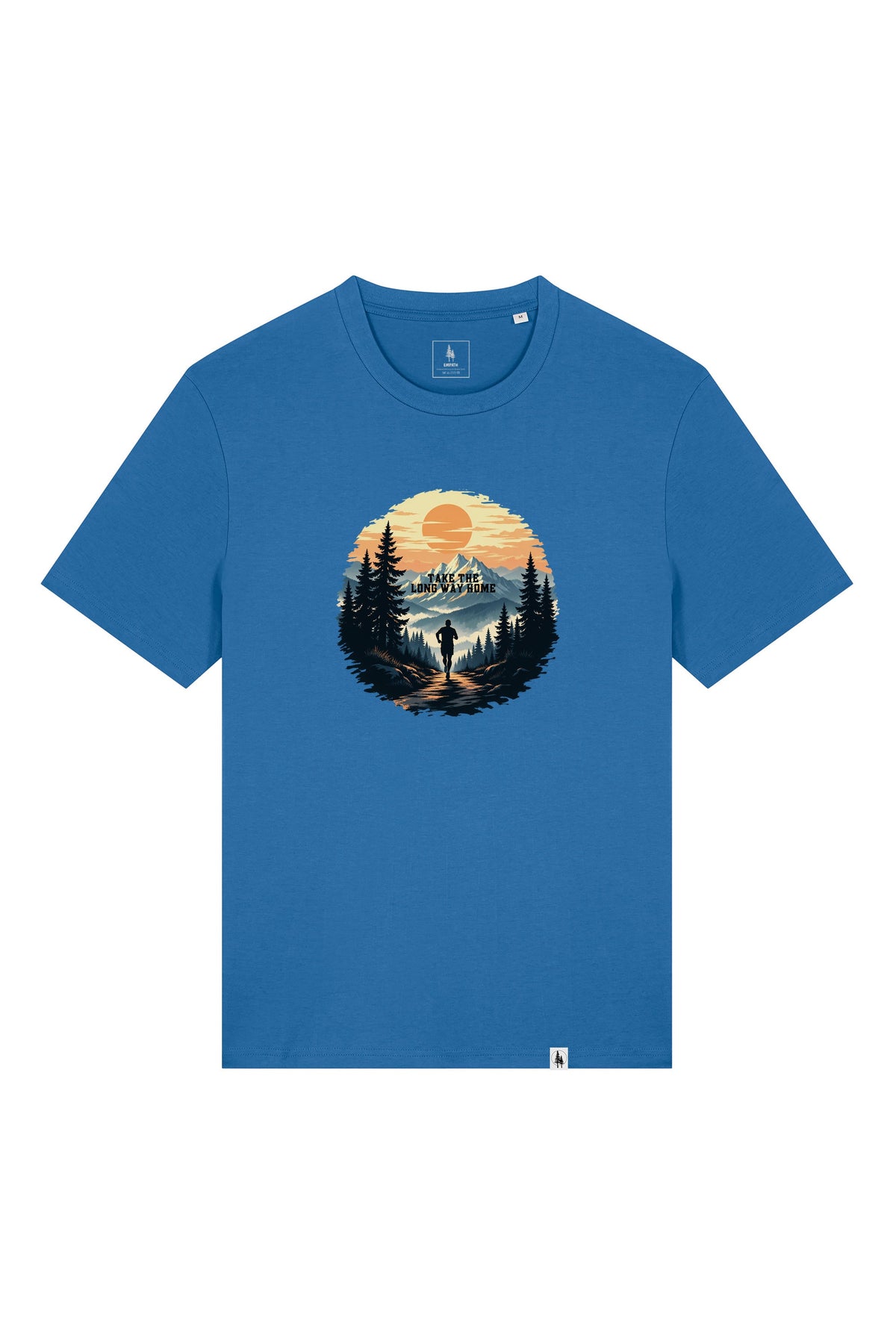 Tricou unisex Sting, print Long way, Mindful Blue - față