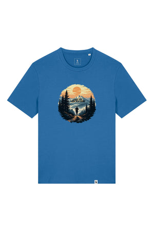Tricou unisex Sting, print Long way, Mindful Blue - față