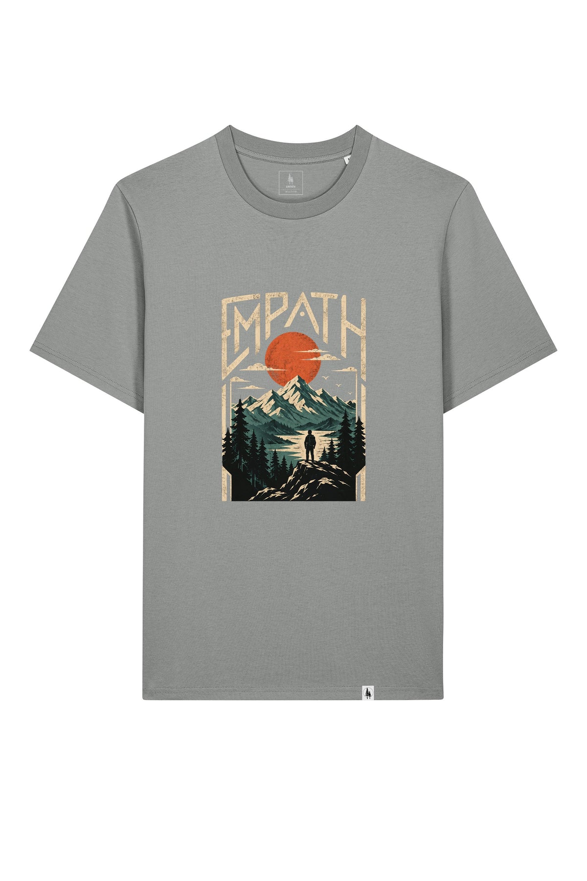 Tricou unisex Sting, print Explorer, Misty Grey - față