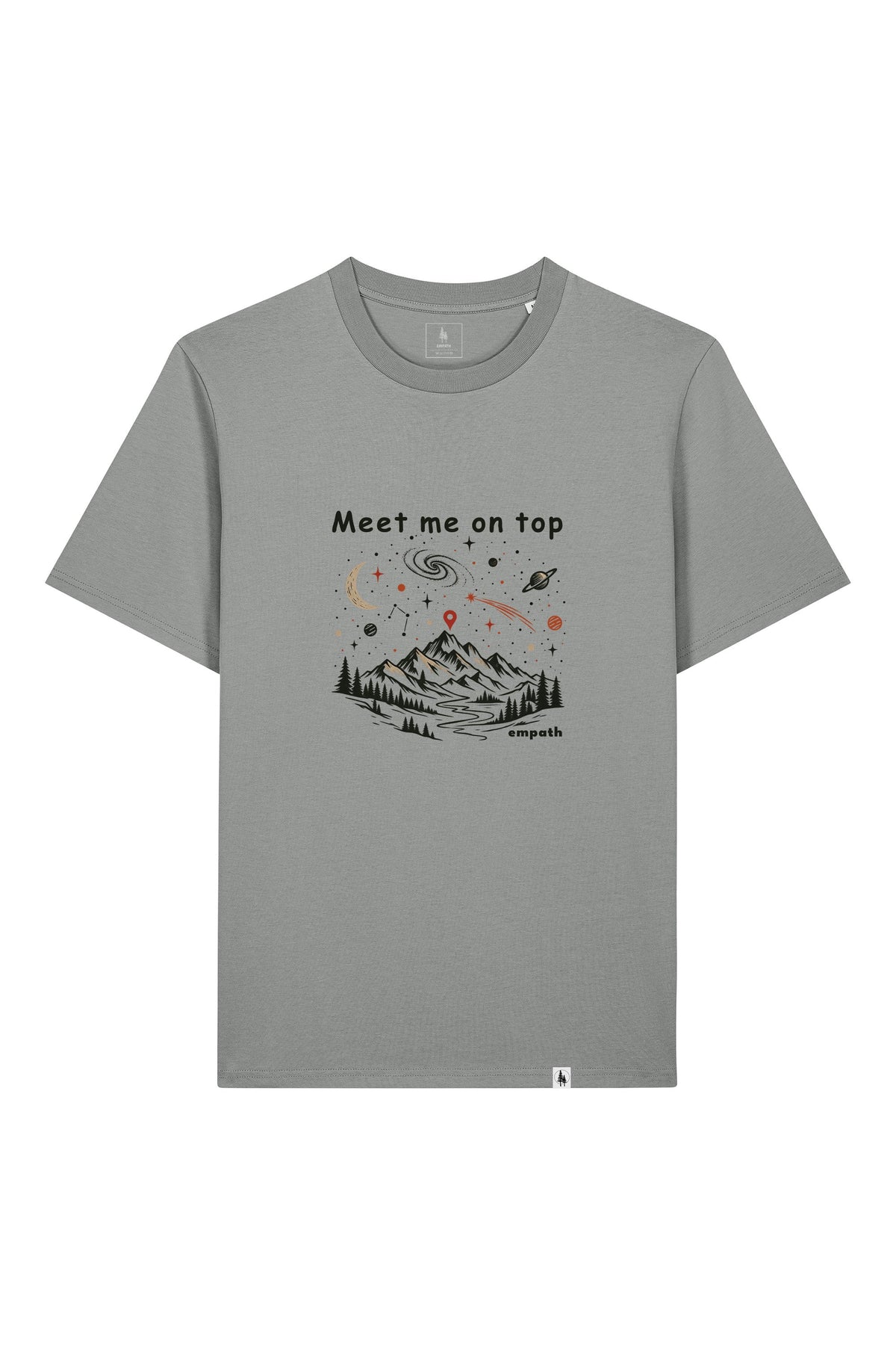 Tricou unisex Sting, print Meet me on top, Misty Grey - față