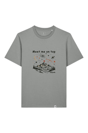 Tricou unisex Sting, print Meet me on top, Misty Grey - față